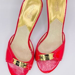 Michael Kors  Red low heel slippers, size 9